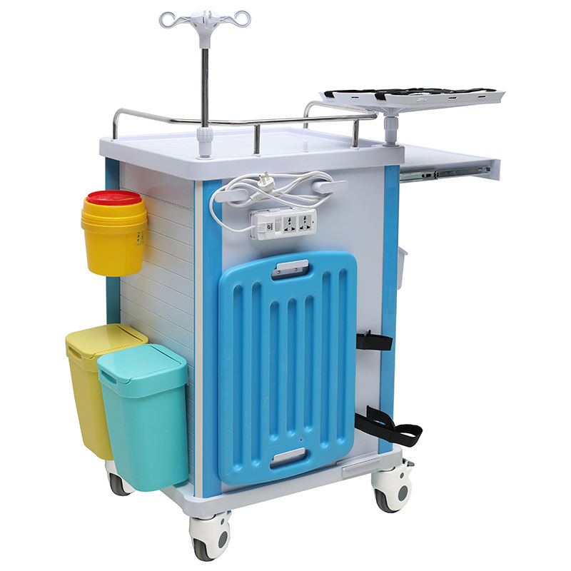 MN-EC002 Adjustable Multifunction ABS Plastic Hospital  Medical Trolley Emergency Trolley