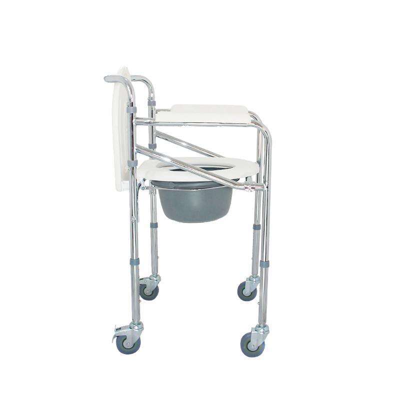 MN-DBY001 Liaison Moving Foldable Shower Commode Chair Toilet Wheelchair for Old People.