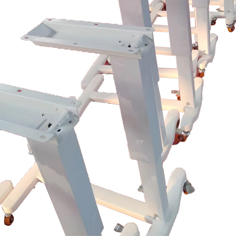 MN-OVT001 Hospital Medical Adjustable Bed Side Table With Wheels For Patient